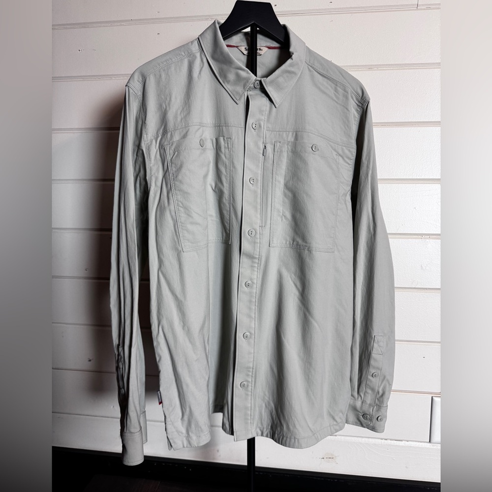 Simms Fishing Men’s Flyover Shirt | Large | Sterling | UPF50+